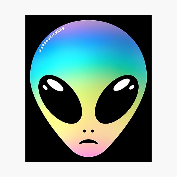 Item preview, Alien head - Rainbow skin designed and sold by AreaStickers.