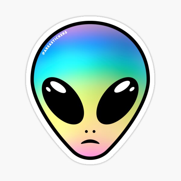 Premium Vector  Alien head with rainbow inside. illustration for street  wear, t shirt, poster, logo, sticker.