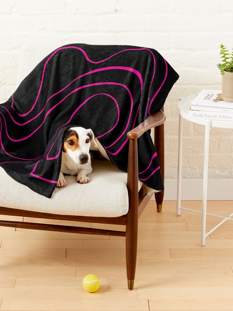 Alternate view of Ebb and Flow 2 - Magenta and Black Pet Blanket