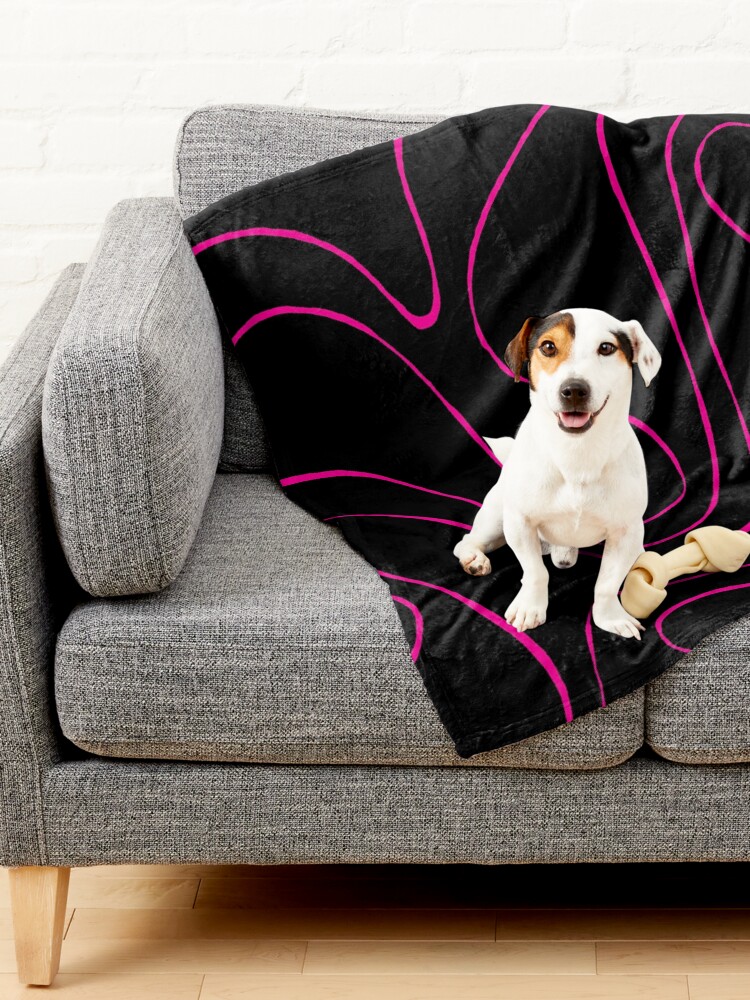 Alternate view of Ebb and Flow 2 - Magenta and Black Pet Blanket