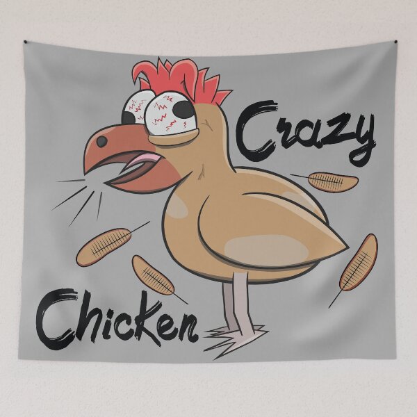 Item preview, Crazy Shocked Farm Chicken Funny Cartoon White designed and sold by ETVdesign.