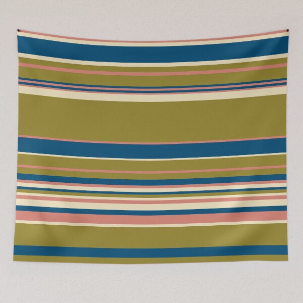 Item preview, Complex Stripes - Blue, Olive Green, Pink and Cream designed and sold by LAEC-Shop.