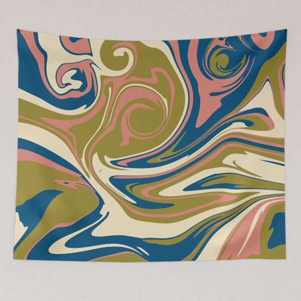Item preview, Spill - Blue, Olive Green, Pink and Cream designed and sold by LAEC-Shop.