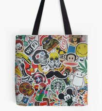Crazy Sticker Wall Tote Bag
