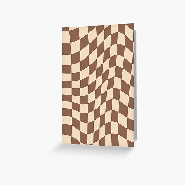 Aesthetic Simple Modern Wavy Blue Checkered Design | Greeting Card