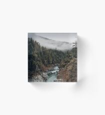 Fluss im Wald Acrylblock