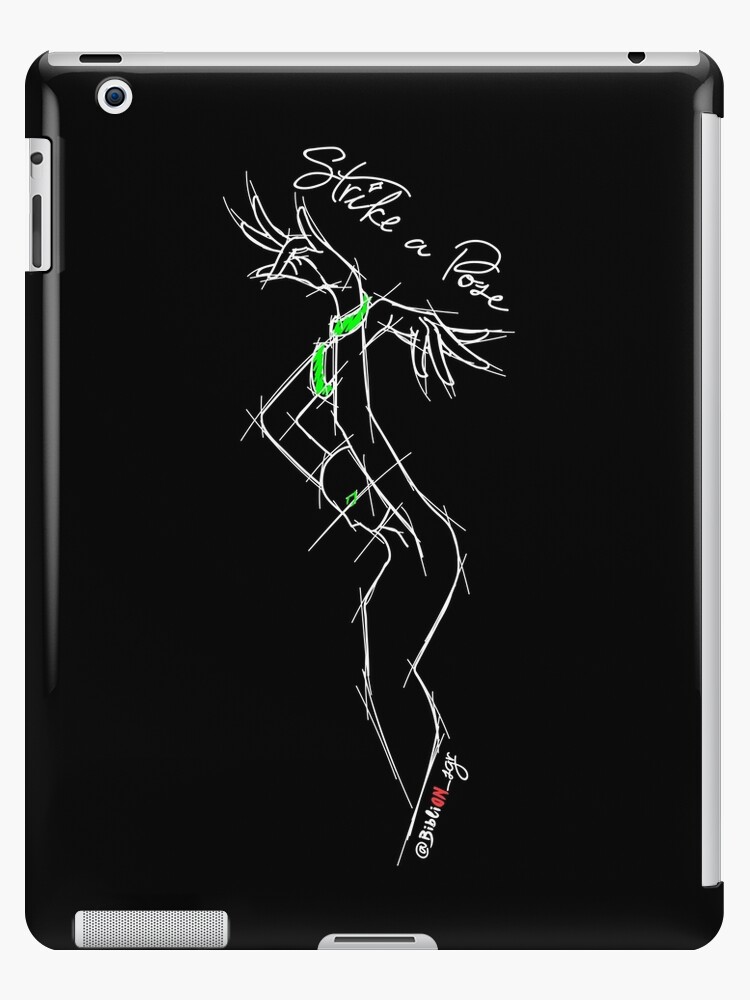 Strike a Pose stylised design - green on black iPad Case & Skin for Sale  by BibliOn