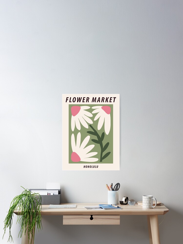 Flower market, Honolulu, Cute green art print, Exhibition Flower market, Honolulu, Cute green art print, Exhibition
