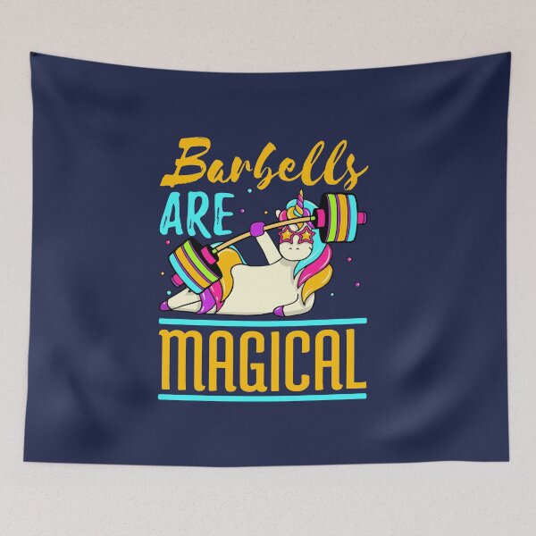 Item preview, Barbells Are Magical Unicorn Weightlifting Workout designed and sold by jaygo.