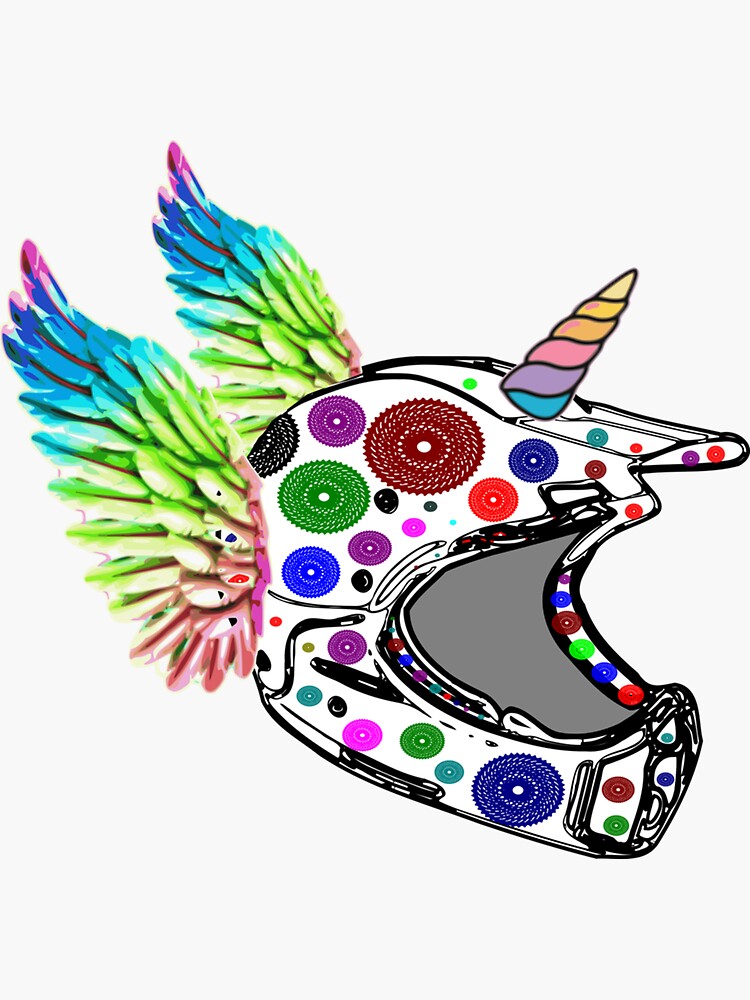 "Mtb Unicorn Helmet Sticker" Sticker for Sale by dt9xiesther Redbubble