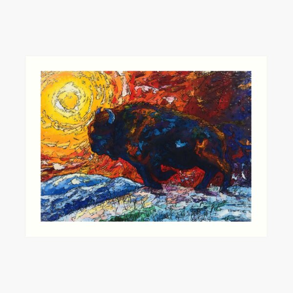 Bison Running Art Print