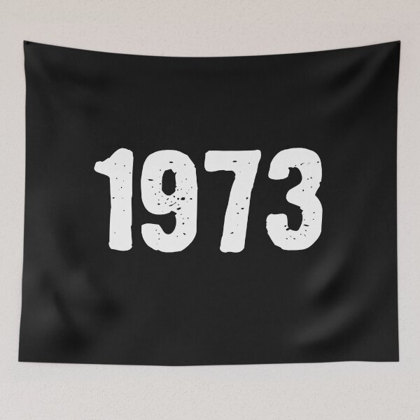 Item preview, Vintage 1973 White Bold Typography  designed and sold by garniturex.