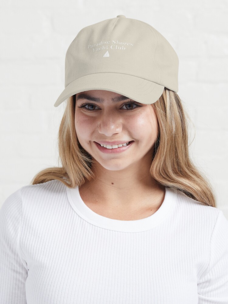 Alternate view of White Paradise Shores logo Cap