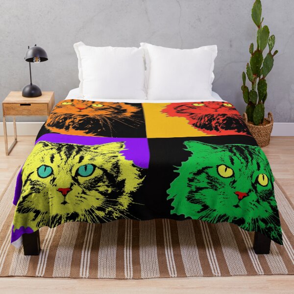 Item preview, CAT POP ART  ORANGE YELLOW RED GREEN designed and sold by NYWA-ART.