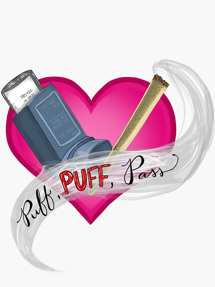 "Puff, puff, pass" Sticker for Sale by Religiousbeef Redbubble