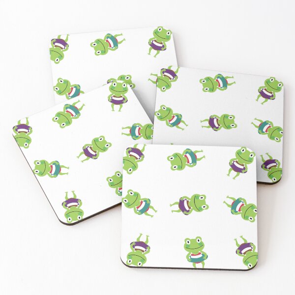Item preview, Spinning Frogs in Swimming outfit Illustration Purple Cyan designed and sold by DeliveryGeorge.