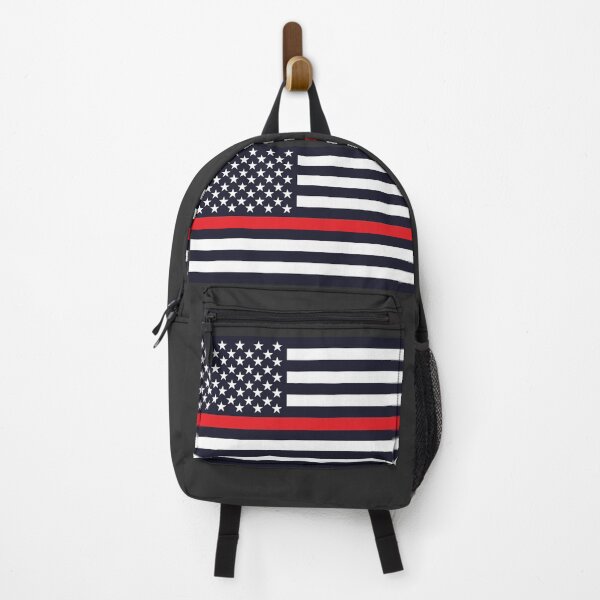 Item preview, All Black American Flag with Red Stripe Firefighter Flag designed and sold by Schka.