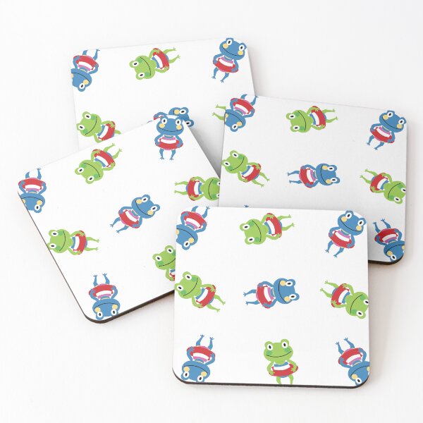 Item preview, A Blue and Green Spinning Frogs in Swimming outfit Illustration  designed and sold by DeliveryGeorge.