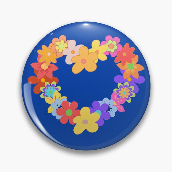Item preview, Hippie Flower Heart Pattern - Colorful Flower Heart Pattern designed and sold by printableplanet.