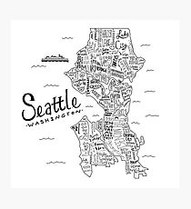 Seattle Map Photographic Print