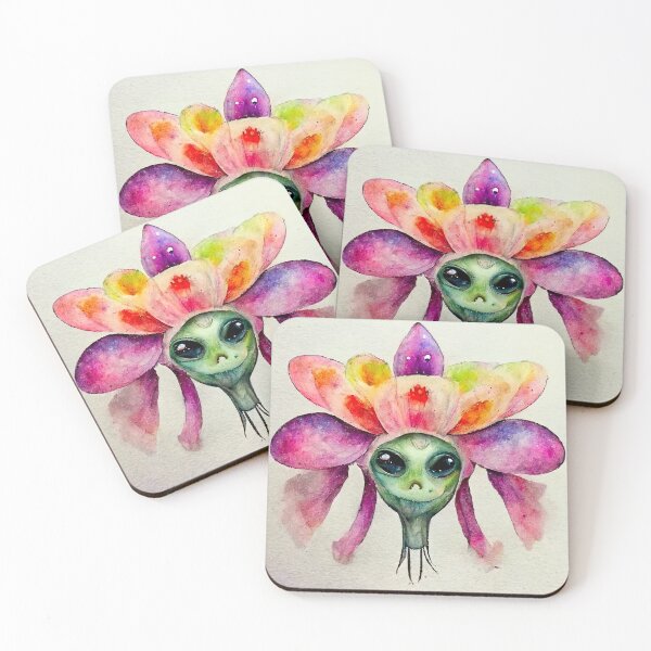 Item preview, Leilani the Watercolor Flower Monster designed and sold by pixelista.