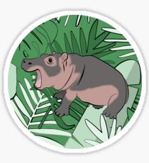 Fiona der Flusspferd-tropischer Hintergrund Sticker