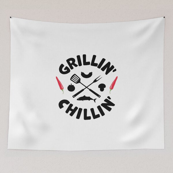 Item preview, Grilling and Chilling Barbecue party BBQ Grill Grillin' Chillin' designed and sold by KateBilous.