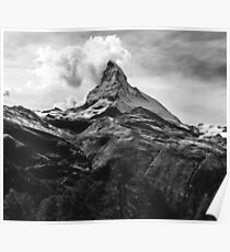 Black & White Mountains Poster