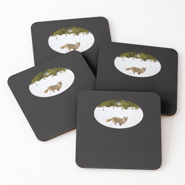 Item preview, Coyote in Snow with Trees, Wild Coyote, Animal in Snow, Snow in Yellowstone, Animal in Ye designed and sold by boggiozbstor.
