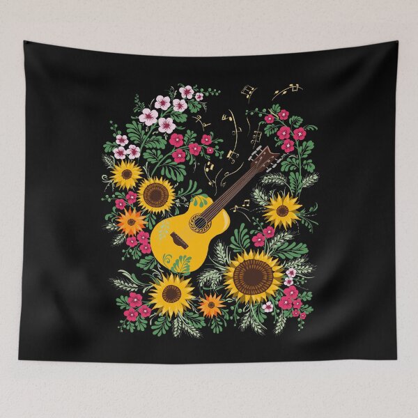 Item preview, Acoustic Guitar Music - Ukraine Sunflowers Floral Ukrainian Vyshyvanka designed and sold by r-silver.