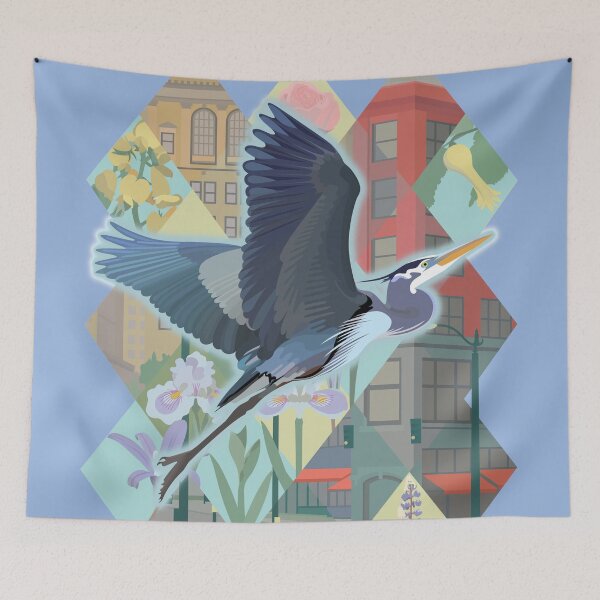 Item preview, Great Blue Heron in Seattle designed and sold by BurrowsImages.
