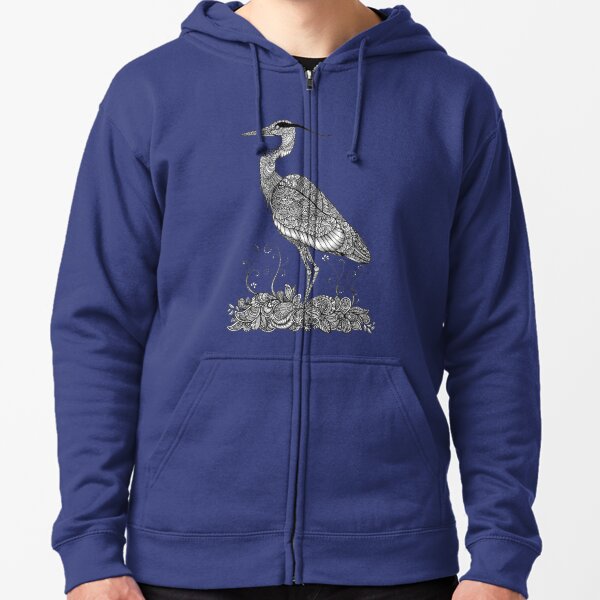 Heron bird 2025 slogan print hoodie