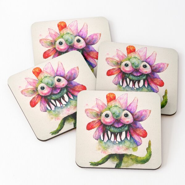 Item preview, Zaynab the Watercolor Flower Monster designed and sold by pixelista.