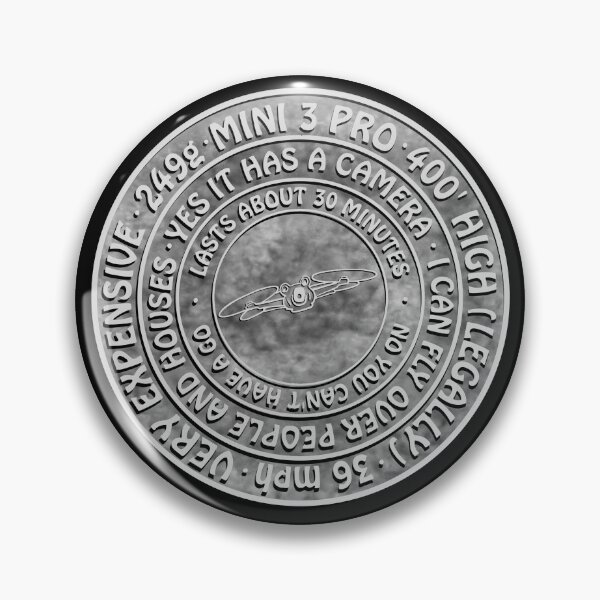 Item preview, DJI MINI 3 PRO DRONE RULES SILVER MEDALLION T-SHIRT VINTAGE  designed and sold by stilgoe.