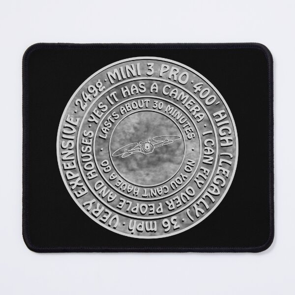 Item preview, DJI MINI 3 PRO DRONE RULES SILVER MEDALLION T-SHIRT VINTAGE designed and sold by stilgoe.