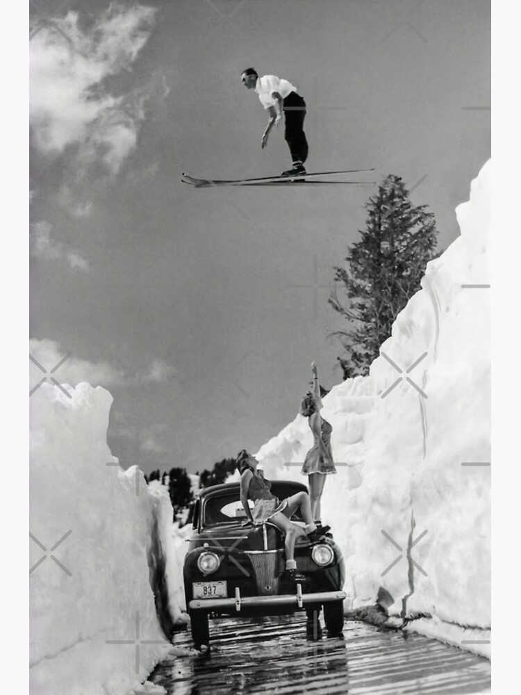 Discover Vintage Ski Jump Premium Matte Vertical Poster