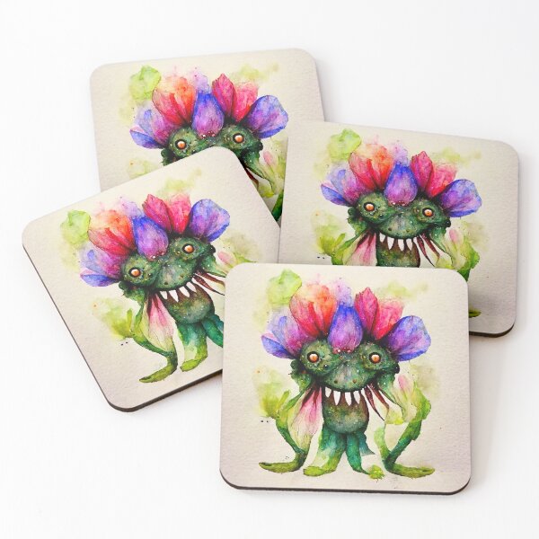 Item preview, Jacinta the Watercolor Flower Monster designed and sold by pixelista.