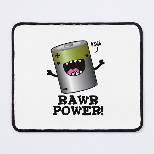 Item preview, Rawr Power Funny Battery Puns  designed and sold by punnybone.