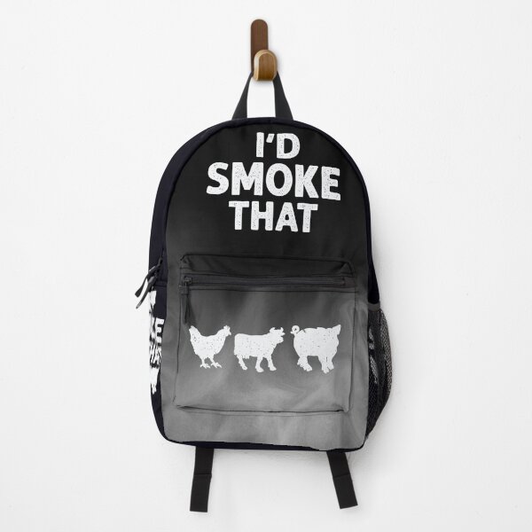 Item preview, I'd Smoke That Funny Animal BBQ Grill Chef Quote WHITE designed and sold by CRHPOD20.