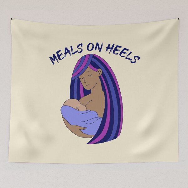 Item preview, Meals On Heels breastfeeding woman of color mother designed and sold by incurablehippie.