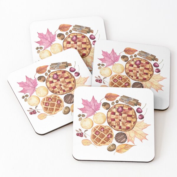 Item preview, Autumn food collection of pastries, spices and leaves  designed and sold by Flowersforbear.