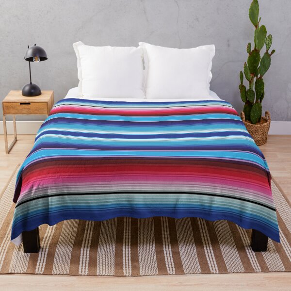 Item preview, Blue and red Serape Mexican serape blanket vibrant zerape saltillo jorongo zarape pattern designed and sold by T-Mex.