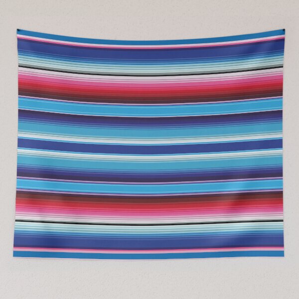 Item preview, Blue and red Serape Mexican serape blanket vibrant zerape saltillo jorongo zarape pattern designed and sold by T-Mex.