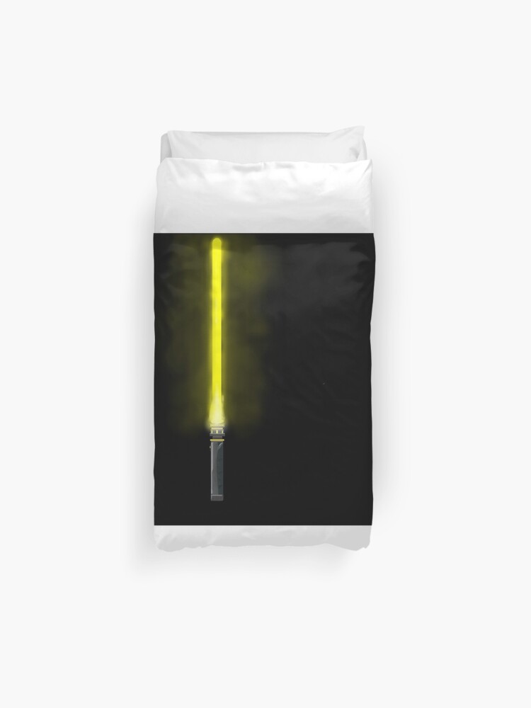 Yellow Lightsaber With Black And Silver Hilt Duvet Cover By
