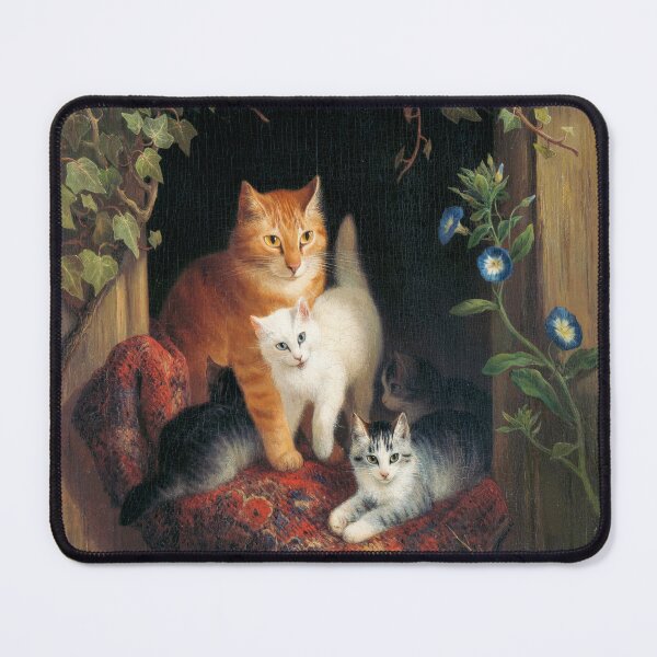 Item preview, Cat with Kittens (1844) by Henriëtte Ronner designed and sold by see-the-fox.