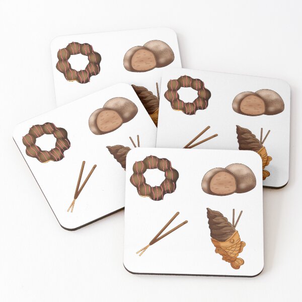 Item preview, Kawaii Chocolate Asian Desserts 4 Pack/Sheet designed and sold by kawaiisweet.