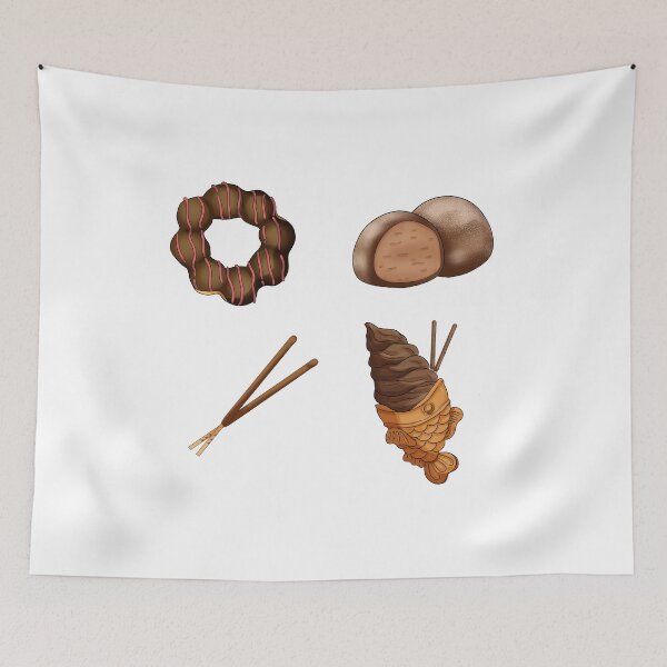 Item preview, Kawaii Chocolate Asian Desserts 4 Pack/Sheet designed and sold by kawaiisweet.