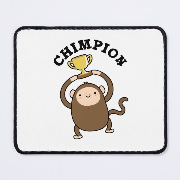 Item preview, Chimpion Champion Funny Chimpanzee Puns designed and sold by punnybone.