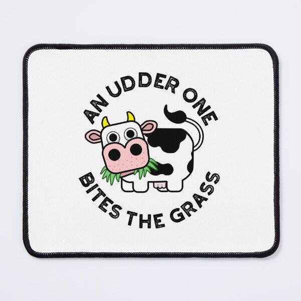Item preview, An Udder One Bites The Grass Cute Cow Pun designed and sold by punnybone.