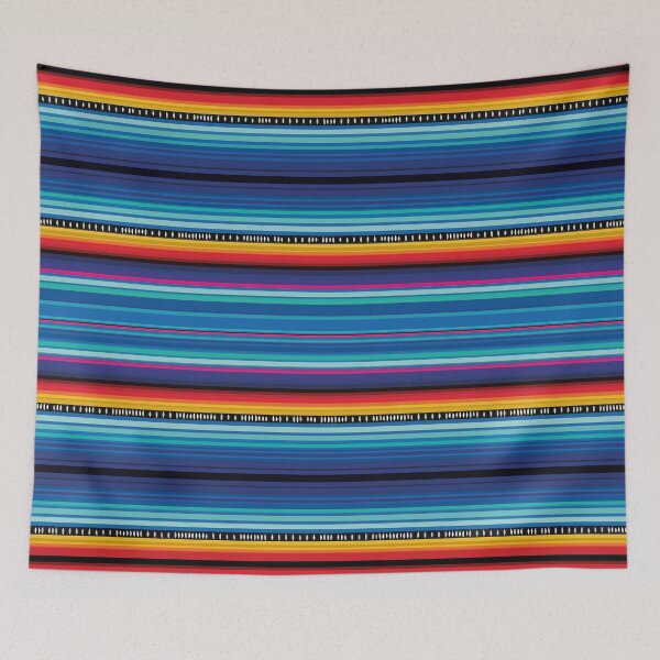 Item preview, Blue rebozo Serape Mexican serape blanket vibrant zerape jorongo zarape saltillo seamless pattern designed and sold by T-Mex.
